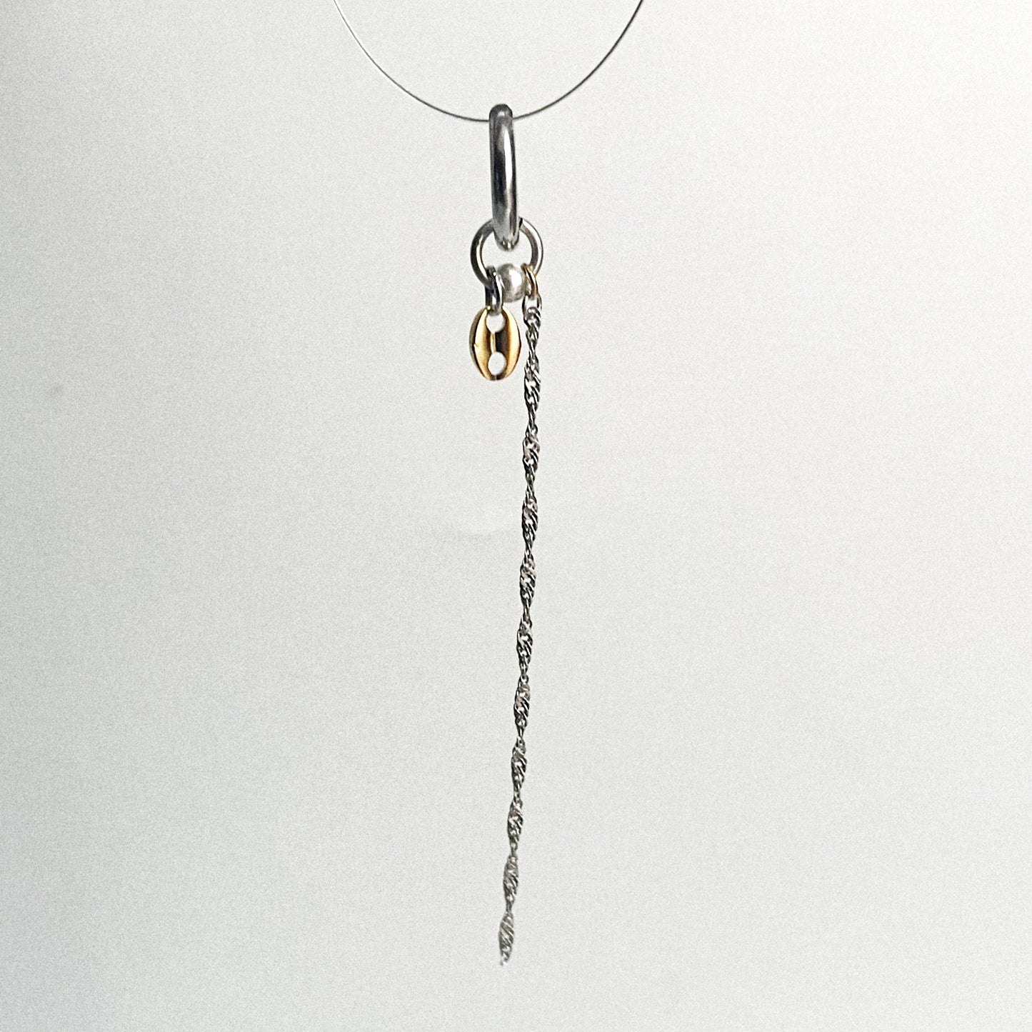 Boucle d'oreille - Chaîne argent torsadée