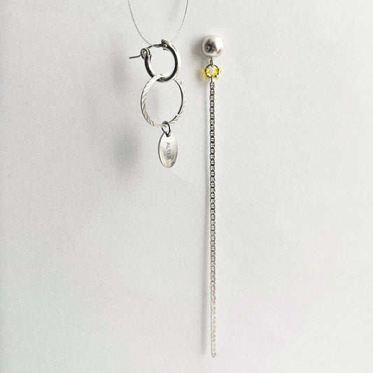 Paire de boucles - Maille marine & Zirconium