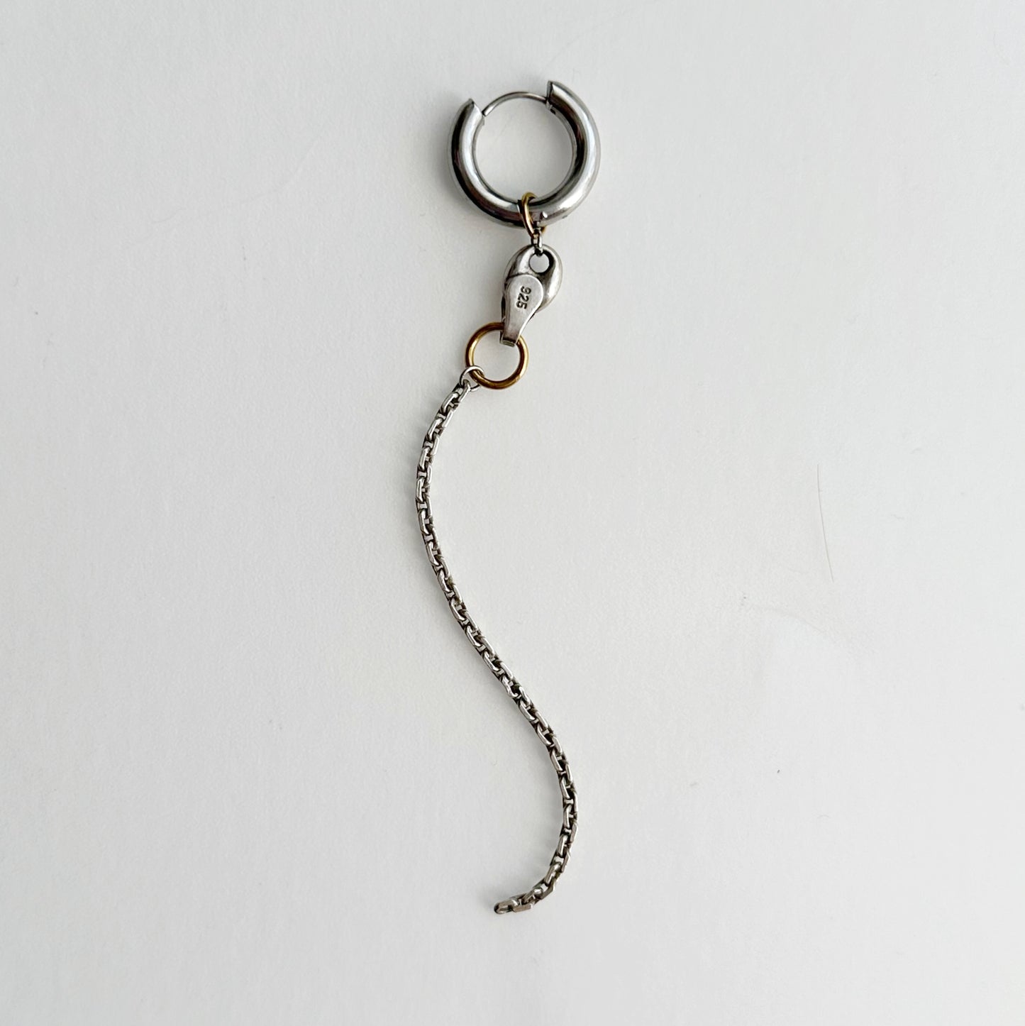 Earring - Coffee bean & silver chain