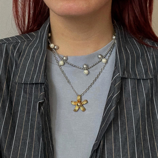 Collier - Perles grises