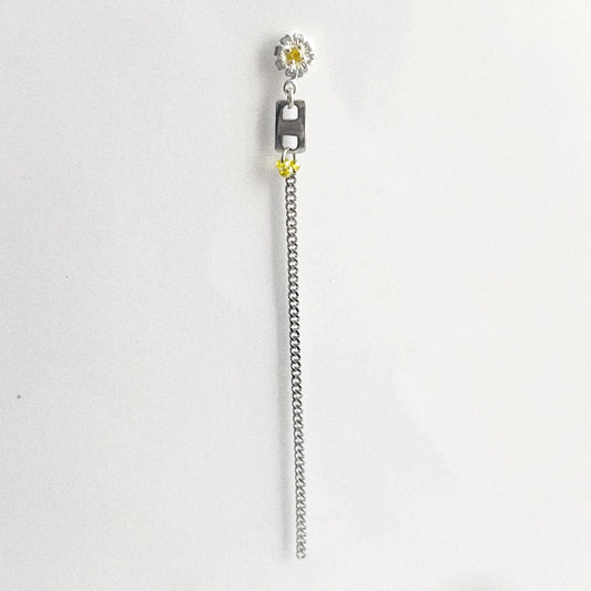 Boucle d'oreille - Argent & Perles jaunes