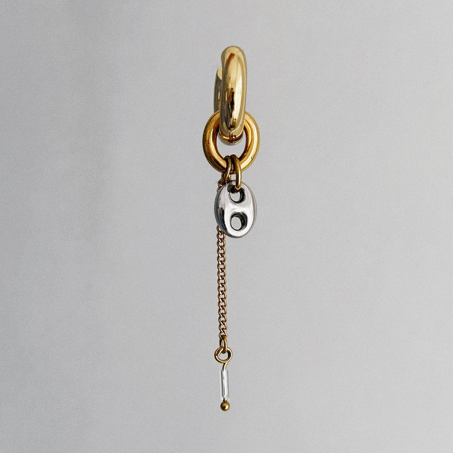 Earring - Silver coffee bean