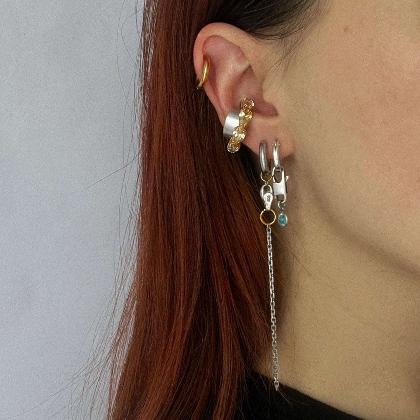 Boucle d'oreille - Chaîne forçat Argent 925