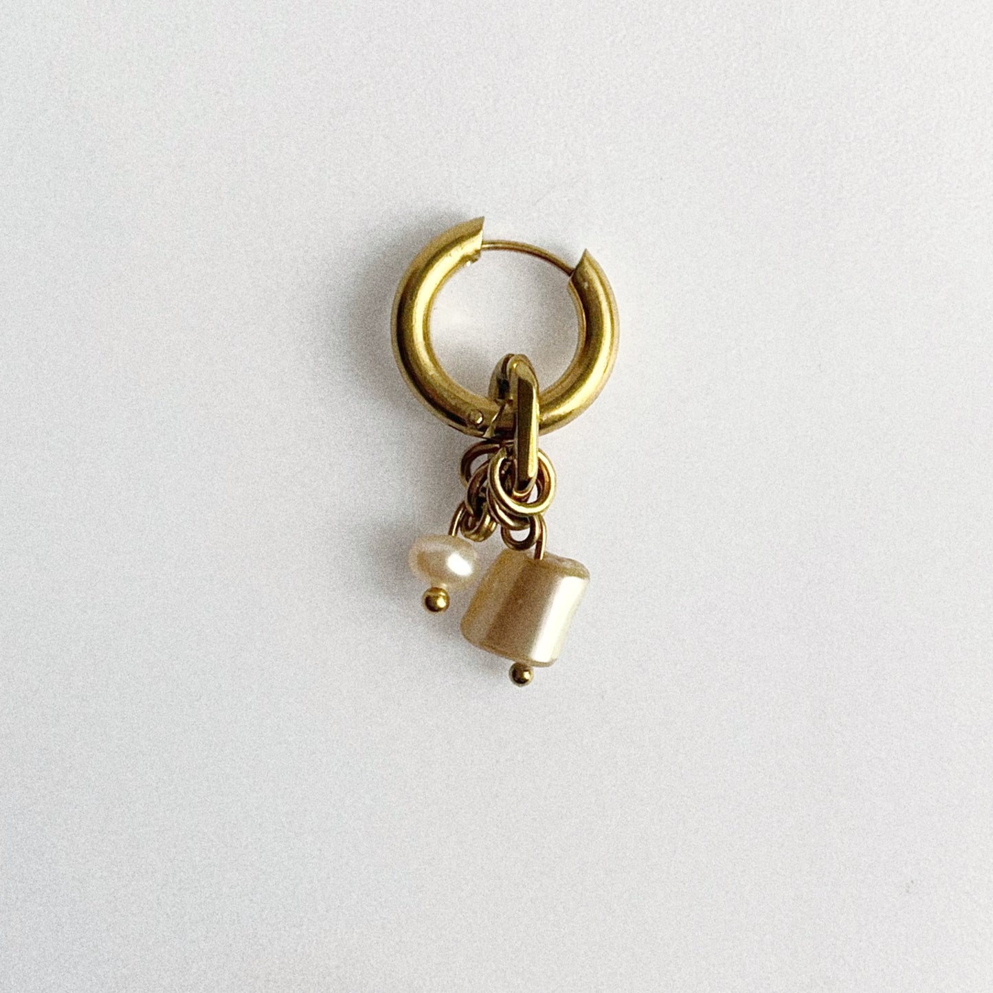 Boucle d'oreille - Acier & perles