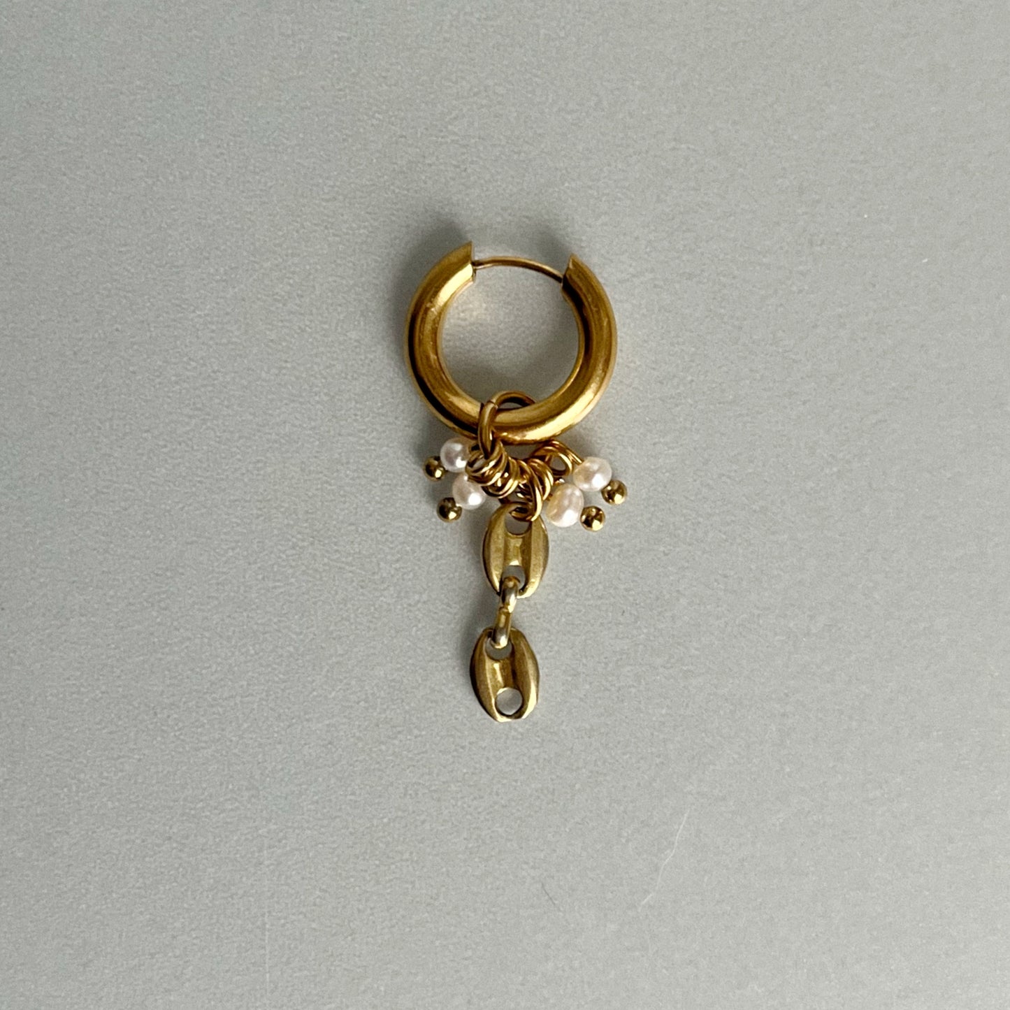 Boucle d'oreille - Grains de café dorés