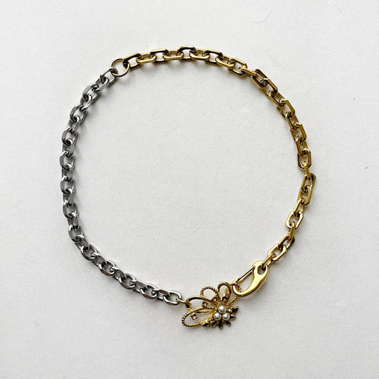 Collier - Broche fleurie