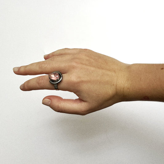 Bague - Strass Swarovski rose