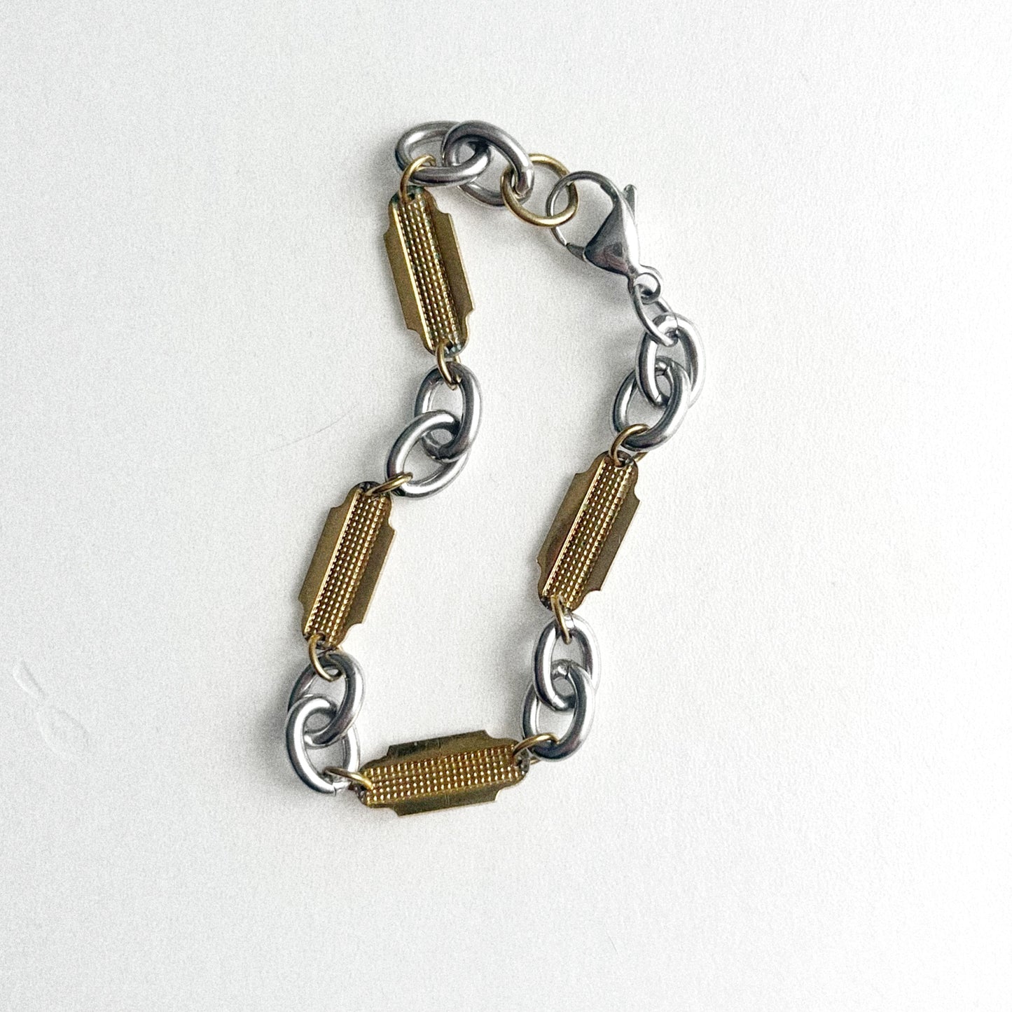 Bracelet - Maillons dorés texturés