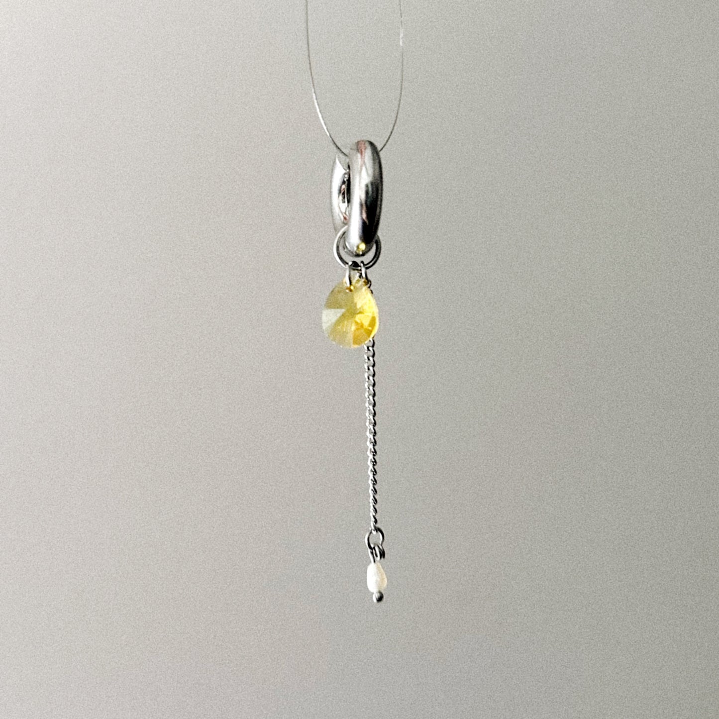 Boucle d'oreille - Pierre jaune