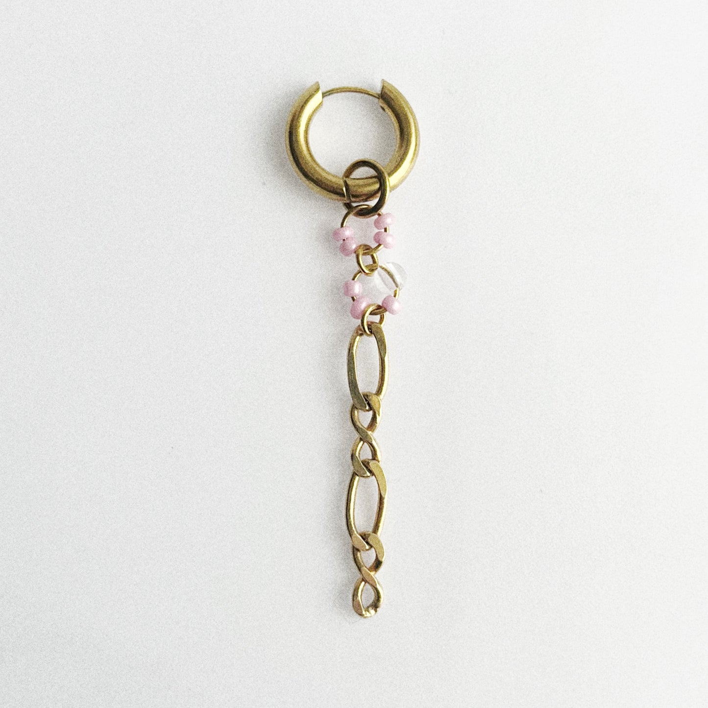 Boucle d'oreille - Perles roses