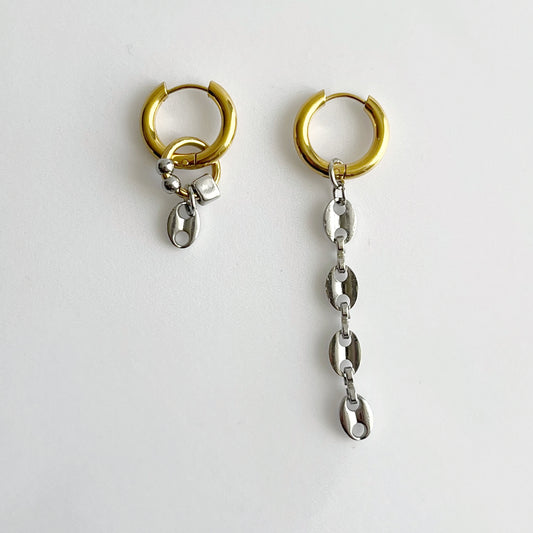 Paire de boucles - Détails chromés