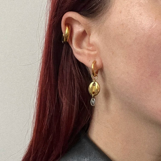 Boucle d'oreille - Double grain de café