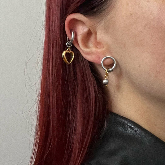 Paire de boucles - Coeur plaqué or