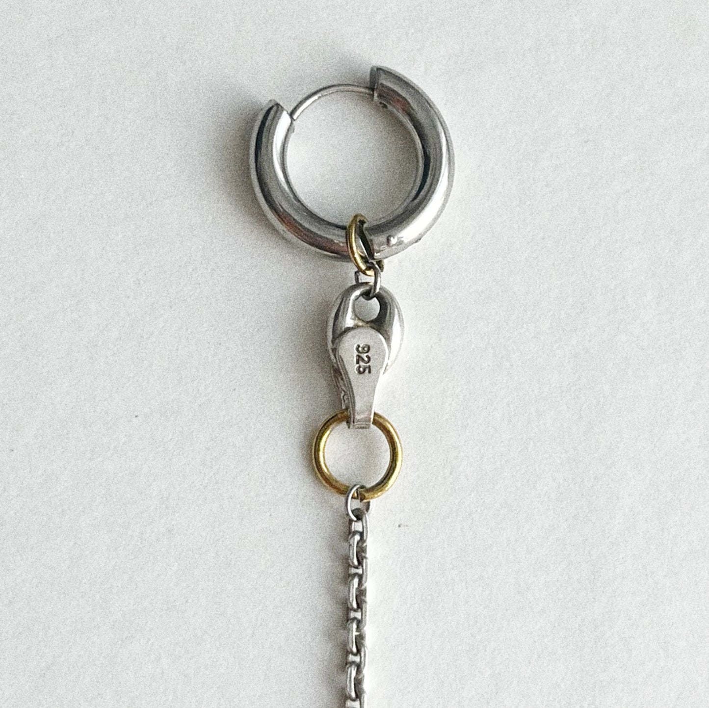 Boucle d'oreille - Chaîne forçat Argent 925
