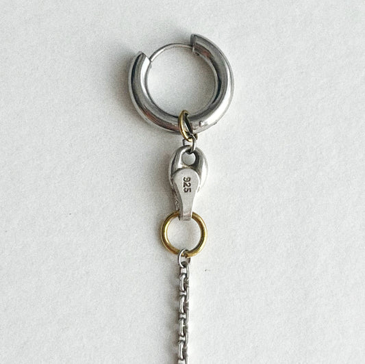 Boucle d'oreille - Chaîne forçat Argent 925