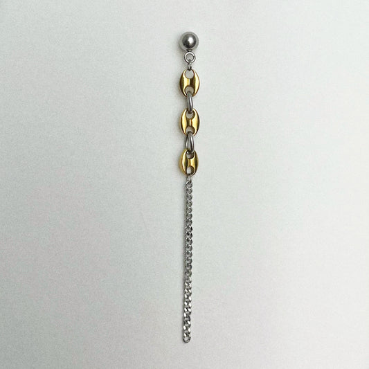 Boucle d'oreille - Grains de café dorés