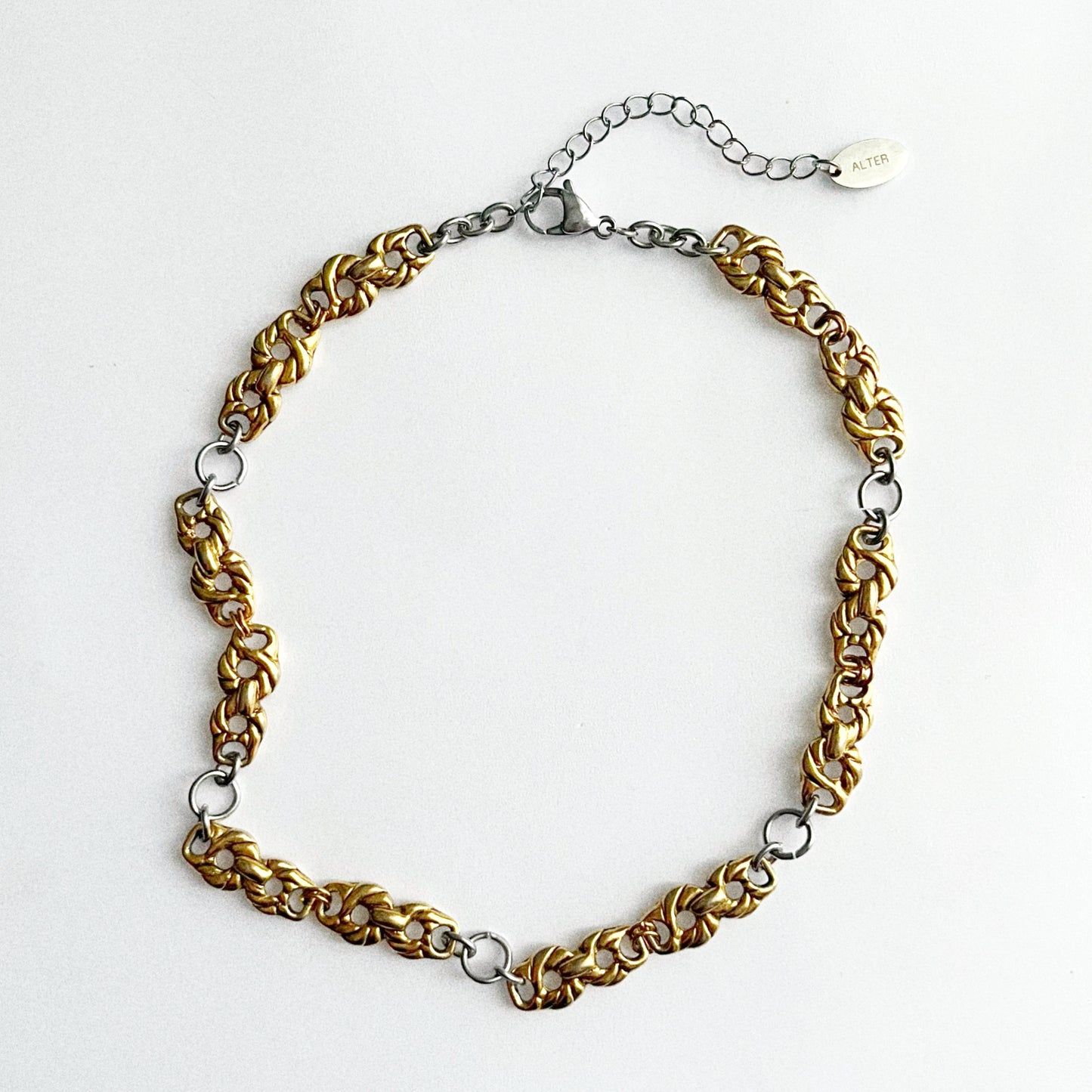 Collier - Laiton plaqué or et acier inoxydable