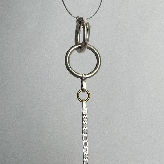 Boucle d'oreille - Maille marine argent 925