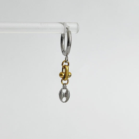 Boucle d'oreille - Grain de café argenté