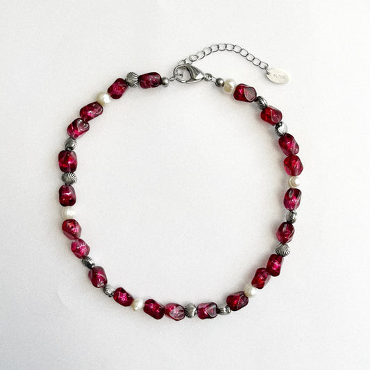 Collier perles & coquillages en argent