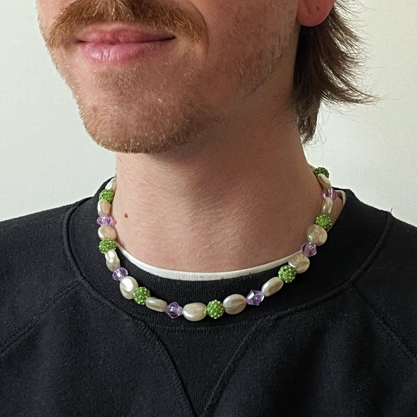 Collier de perles - Shamballa vert