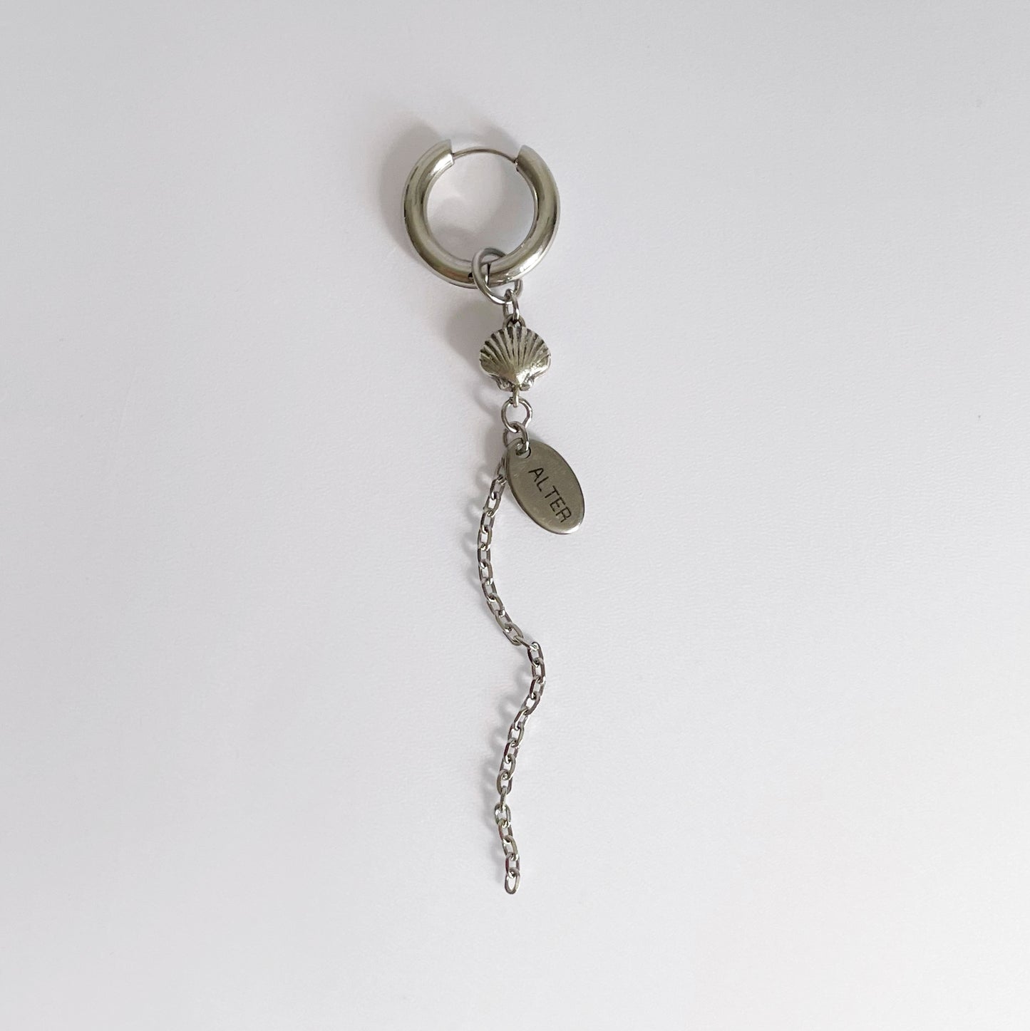 Boucle d'oreille - Coquillage argent