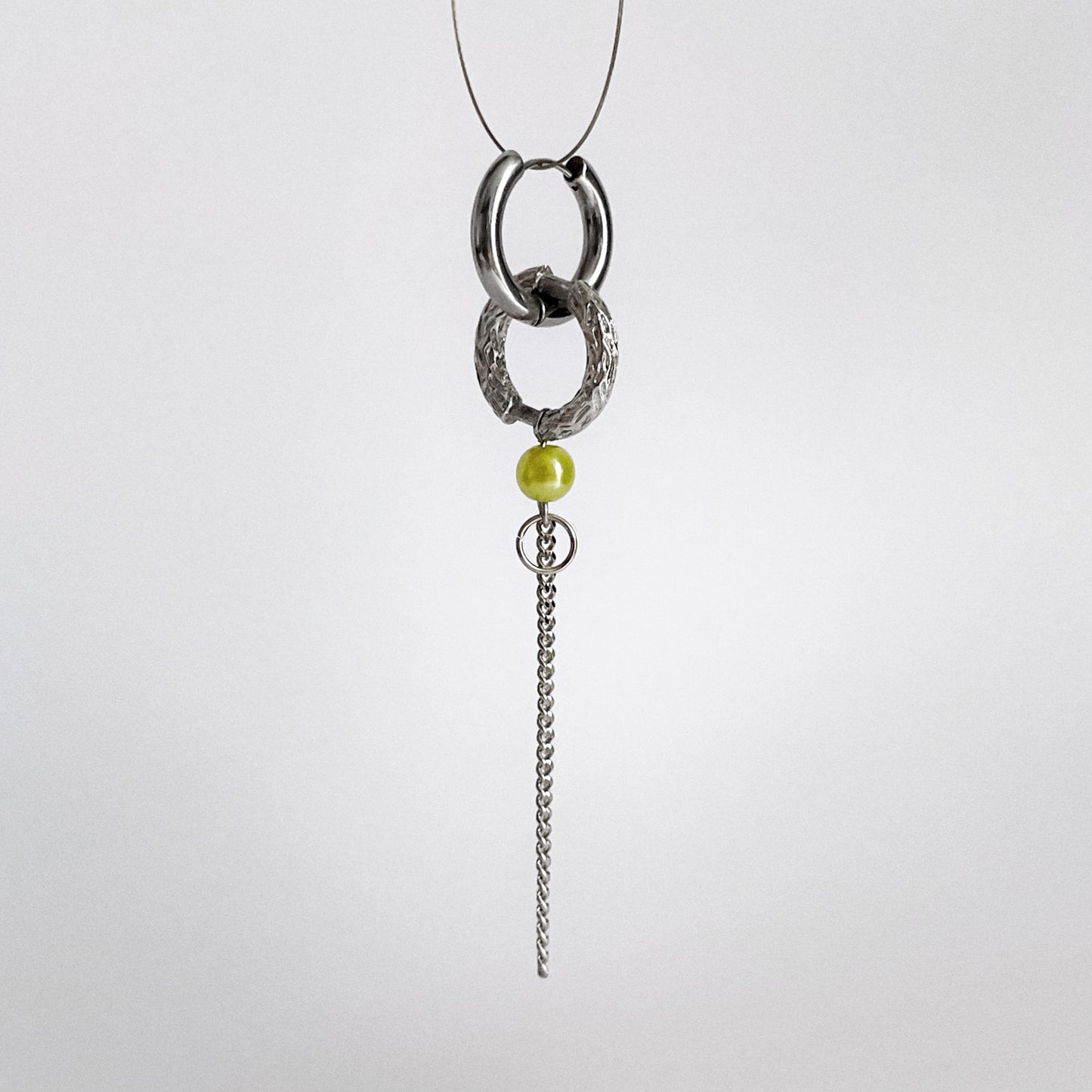 Boucle d'oreille - Perle verte