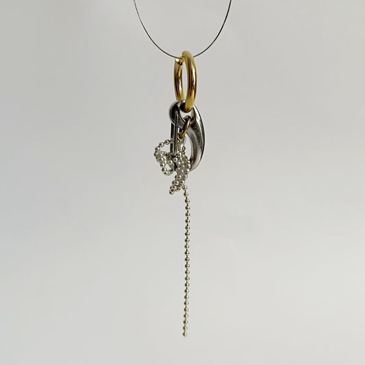 Boucle d'oreille - Mousqueton & chaîne