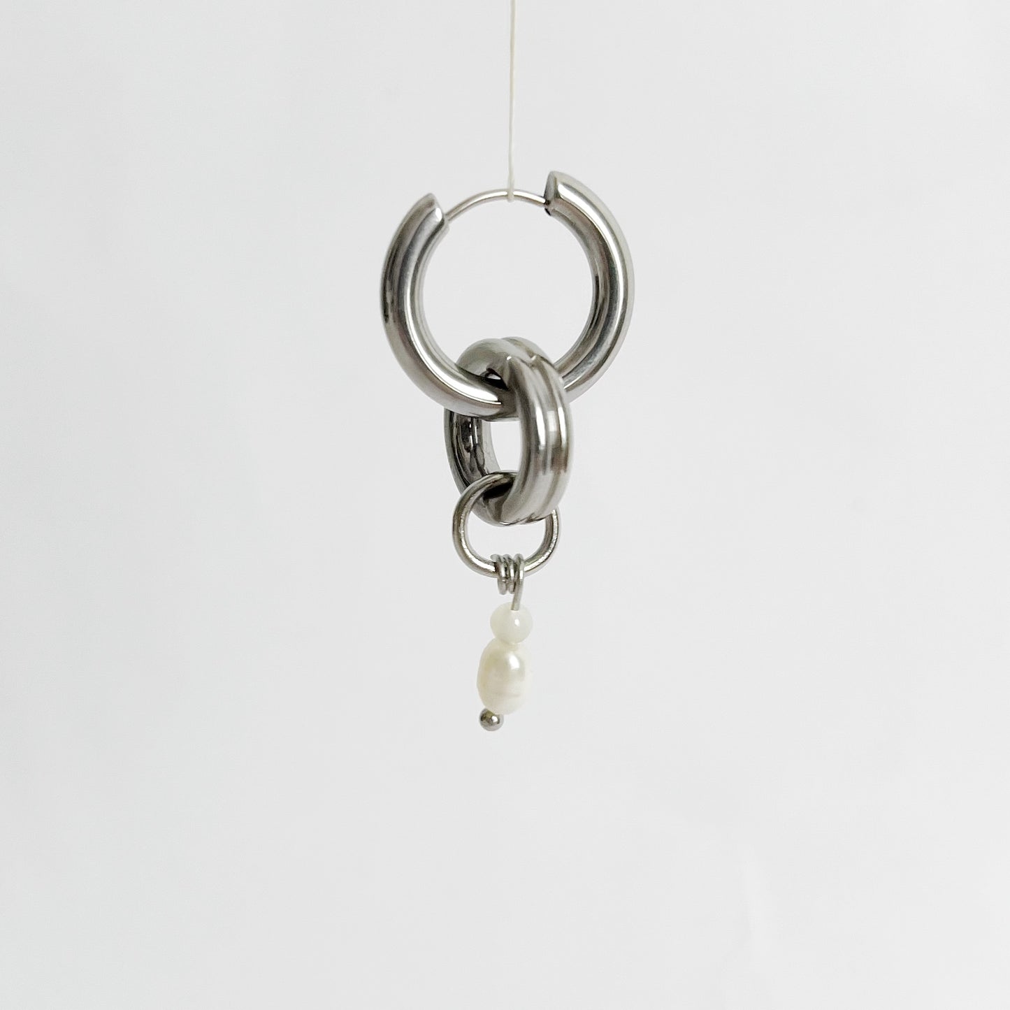 Boucle d'oreille - Acier inoxydable et perles