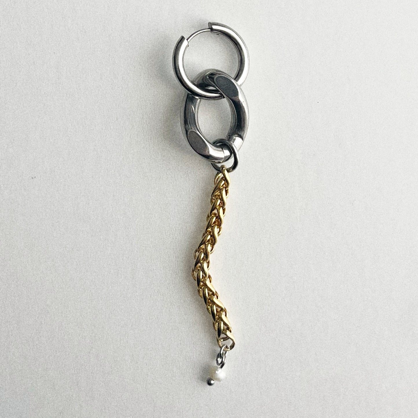 Boucle d'oreille - Maille palmier dorée