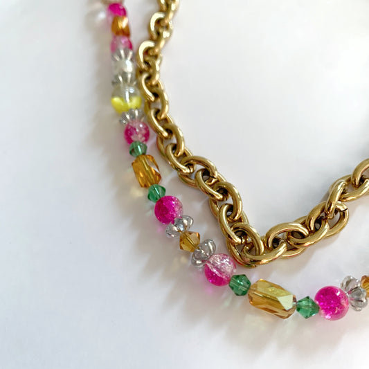 Collier perles multi - 23.26