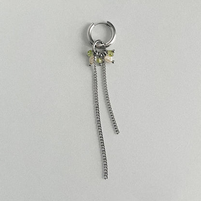 Boucle d'oreille - Perles eau douce & péridot