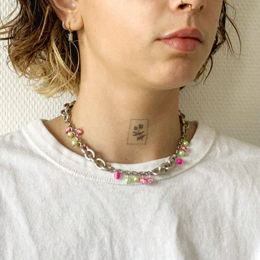 Collier rose/vert - 23.77