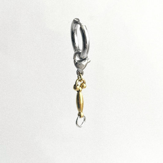 Boucle d'oreille - Mousqueton argenté