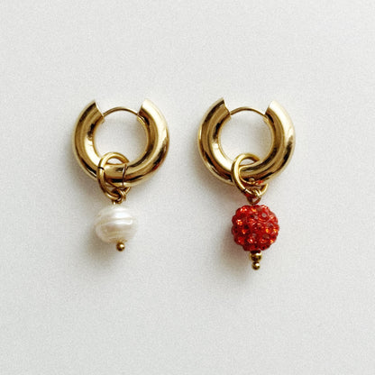 Paire de boucles Chloé - Vermillon