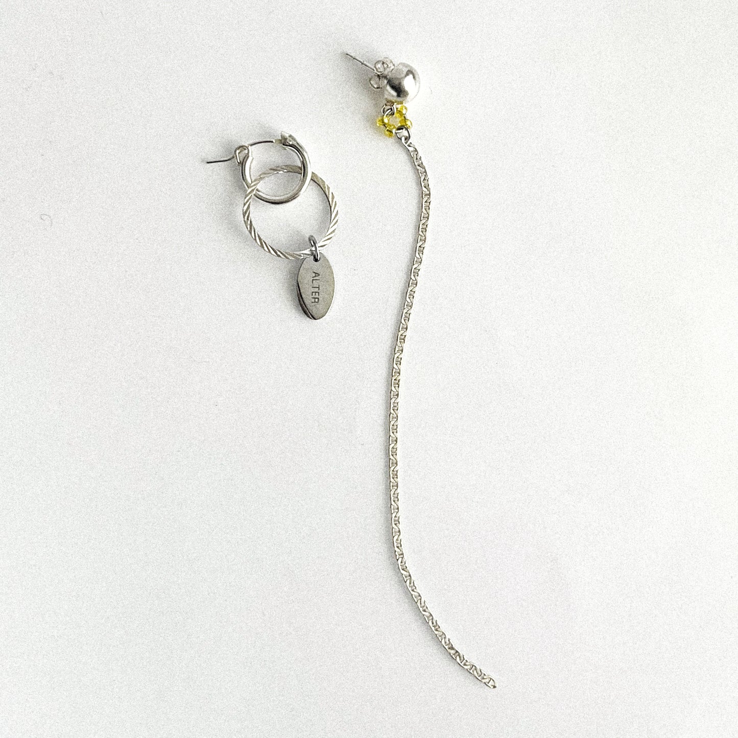 Paire de boucles - Maille marine & Zirconium