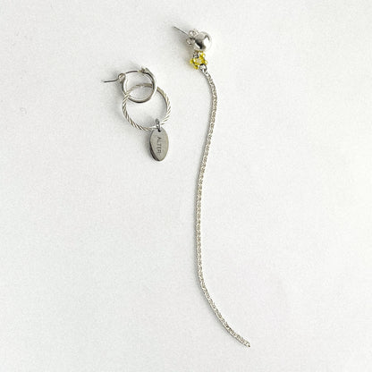 Paire de boucles - Maille marine & Zirconium