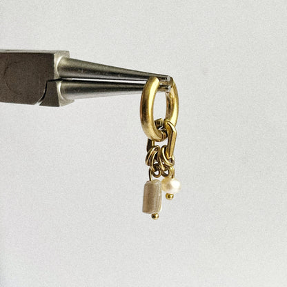 Boucle d'oreille - Acier & perles