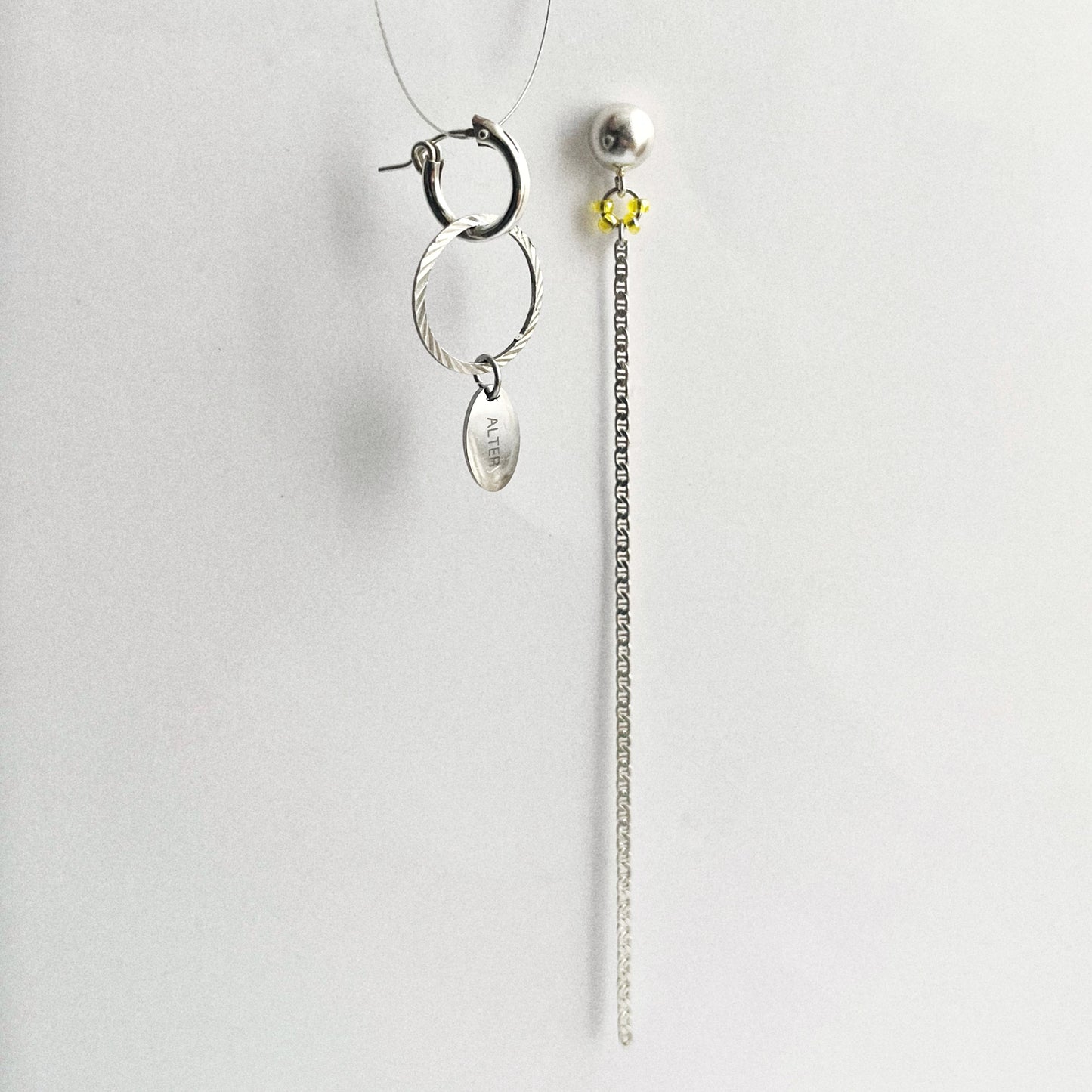 Paire de boucles - Maille marine & Zirconium