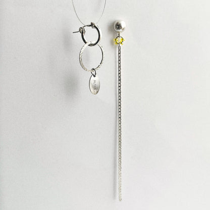 Paire de boucles - Maille marine & Zirconium