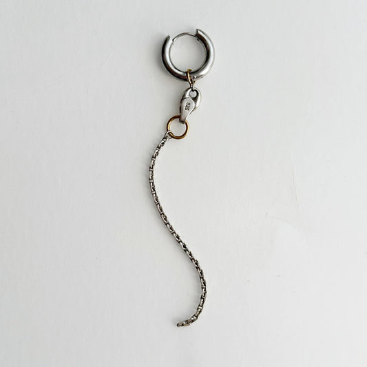 Boucle d'oreille - Grain de café & chaine en argent