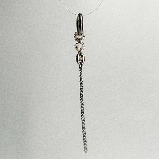 Boucle d'oreille - Perles beige