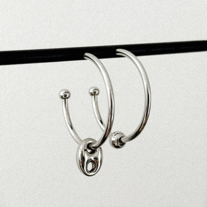 Paire de boucles Lexie - Argentée