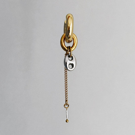 Boucle d'oreille - Grain de café argenté