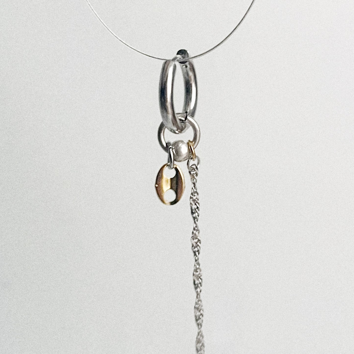 Boucle d'oreille - Chaîne argent torsadée