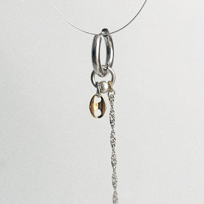 Boucle d'oreille - Chaîne argent torsadée