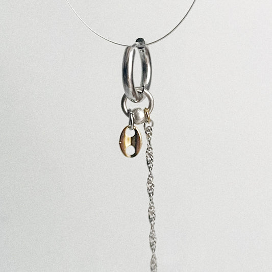 Boucle d'oreille - Chaîne argent torsadée