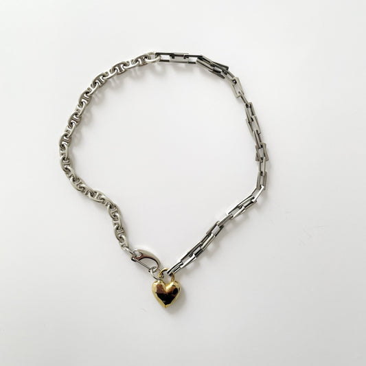Collier cœur doré