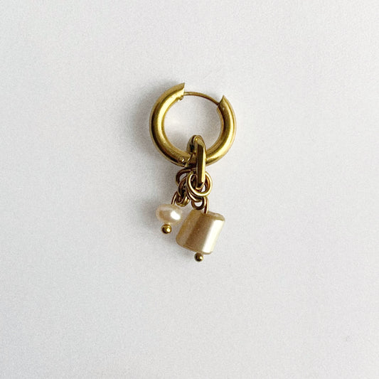 Boucle d'oreille - Acier & perles
