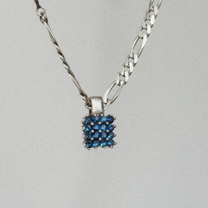 Collier - Pendentif strass bleu